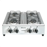 Fogão Cooktop De Mesa Portátil A Gás 4 Bocas Braslar Bivolt