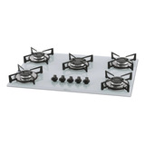 Fogão Cooktop Fischer 5 Bocas Trad Gás Mesa Vidro Branco