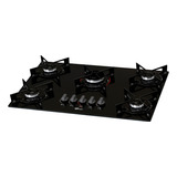 Fogão Cooktop Fischer 5q Fit Line Gás Mesa Vidro Pto ffm01 