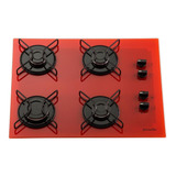 Fogão Cooktop Fornello 4 Bocas Vermelho Automático
