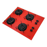 Fogão Cooktop Fornello 4 Bocas Vermelho P Gas Encanado Gn