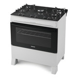 Fogão De Chão Itatiaia Electra Glass New A Gás elétrico Tampo De Vidro 5 Queimadores Branco 127v 220v Porta Com Visor Forno 82l