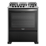 Fogão De Piso 5 Bocas Dako Magister Com Grill E Forno De 100 L Preto Com Mesa De Inox Bivolt 110 220v