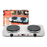 Fogão Elétrico Portátil De Mesa Cooktop 2 Bocas 2000w Aço Inoxidável 127v Fe2000 Oz