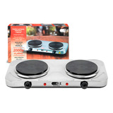 Fogão Elétrico Portátil De Mesa Cooktop 2 Bocas 2000w Aço Inoxidável 220v Fe2000 Oz