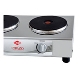 Fogão Elétrico Topazio 4 0 220v Aço Inox 2 Bocas Layr Cor Branco