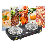 Fogão Fogareiro 2 Bocas Elétrico 2000w Fogão Cooktop Portáti 110v Ou 220v Cor Preto