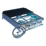 Fogão Fogareiro Inox Caminhão 3 Bocas Kit Gás Chapa N a