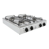 Fogão Gás Portátil Sobrepor Mesa Inox 4 Bocas Clarice Br