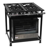 Fogão Industria 4b Com Forno 90lt Tampa Vidro Cristal Aço Bp