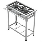 Fogão Industrial 2 Bocas 30x30 Alta Pressão Em Aço Inox