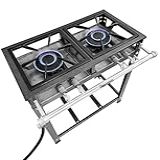 Fogão Industrial 2 Bocas Duplas LUXO FERRO FUNDIDO Baixa Pressão Fogões 30x30 P5