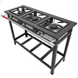 Fogão Industrial 3 Boca Cozinha Gourmet Qs Alta Pressão Grelha 30x30 Cor Cinza Grafite Tipo De Conexão Gás Engarrafado À Gás Botijão