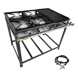 Fogão Industrial 4 Boca 30x30 Alta Pressão Chapa Bifeteira