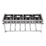Fogão Industrial 4 Bocas 30x30 P7 Alta Pressão Em Linha Inox