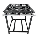 Fogão Industrial 4 Bocas Mista 2 Duplas E 2 Simples Baixa Pressão A Gás Profissional Reforçado Cozinha Gourmet
