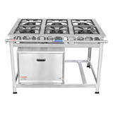 Fogão Industrial 6 Bocas Em Inox Forno Baixa Pressão 30x30