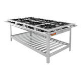 Fogão Industrial 8 Bocas 40x40 D Inox Baixa Pressão Gás