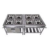 Fogão Industrial 8 Bocas Forno Alta Pressão Metalbrey Cor Cinza grafite Na