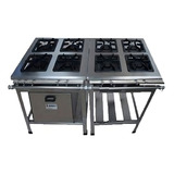 Fogão Industrial 8 Bocas Forno Baixa Pressão Metal Brey Qs Cor Cinza grafite N a