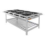 Fogão Industrial Baixa Pressão 8 Bocas D Inox 40x40 Centro Gás