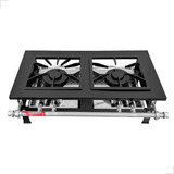 Fogao Industrial Cozinha Gourmet De Mesa 2 Bocas Duplo A Gás Baixa Pressão