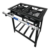 Fogão Industrial De Piso 2 Bocas Baixa Pressão 30x30cm Jcn Cor Preto Tipo De Conexão Gás Engarrafado Gás