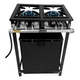 Fogão Industrial De Piso 2 Bocas Com Forno E Tampa Inox Bp