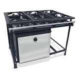 Fogão Industrial De Piso 6 Bocas Forno Alta Pressão 30x30