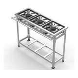 Fogão Industrial Inox 3 Bocas 30x30 Alta Pressão Perfil 5