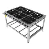 Fogão Industrial Inox Gastromaq 6 Bocas Mistas Fgi406em
