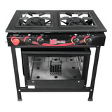 Fogão Industrial Mared Mared 2 Bocas 2 Bocas Com Forno Tampa Vidro Com Porta Com Visor Preto