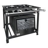 Fogão Industrial Mr Fogões Standard 2 Bocas Com Forno Porta De Vidro Com Porta Com Visor Cinza grafite