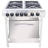 Fogão Inox 4 Bocas 2 Duplas A Gás Com Forno Industrial Extra EI4D2F Venâncio