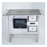 Fogão Lenha Inox N1 Forno C porta Vidro Termômetro Kit Inox