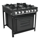 Fogão Linha Bravo 4 Bocas Br4bf À Gás Com Forno Venâncio Cor Preto