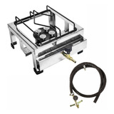 Fogão Semi ind Roa Lx 1 Boca Alta Pressão Inox C Mangueira