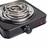 Fogareiro Elétrico Portátil Espiral 1 Boca 1000W 220V Preto