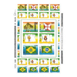 Folha Inteira Selo 1055 1059 Lubrapex Bandeiras Históricas