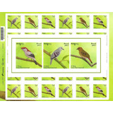 Folha Inteira Selo 3694 3696 Birdpex Fauna Aves Brasileiras