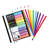 Folhas Fichário Bloco C 500 Fls A4 Coloridas Coladas C Furo