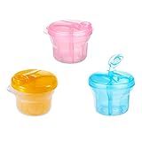 FOMIYES Caixa 3pcs Recipiente De Armazenamento De Lanche Copos De Leite Em Pó Recipiente Para Lanche De Viagem Dispensador De Fórmula Portátil Leite Materno Estante De Armazenamento Girar