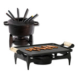Fondue 1 7 L Com 6 Garfos Rechaud Chapa De Ferro Fundido