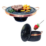 Fondue 27 Cm Curado E Panela 500 Ml Queijo Pedra Sabão 
