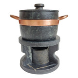 Fondue Completo 500 Ml Pedra Sabão Artesanato Ouro Preto