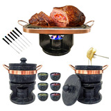 Fondue Retangular 2 Fondue 500ml 6 Garfinhos 6 Tigelas