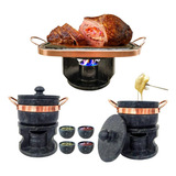 Fondue Retangular 2 Fondue 800ml 4 Tigela De Molho