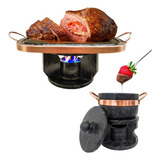 Fondue Retangular Fondue Panela 500ml Pedra Sabão