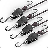 Fondwell Catraca De Amarração De Corda De 1-10-2 Cm- 4 Pacotes De Tiras De Armazenamento De Caiaque Resistentes - Tiras De Carga De Catraca Para Várias Suspensões E Cintas