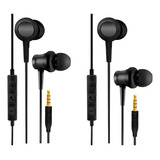 Fone De Ouvido 1hora Com Fio 3 5mm Intra auricular Preto 2un